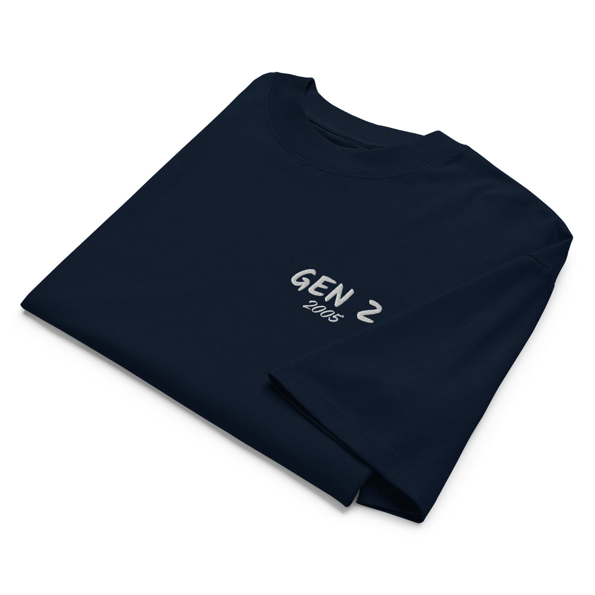 unisex-organic-oversized-high-neck-blaster-2.0-t-shirt-french-navy-front-6a857d7652c3f.jpg